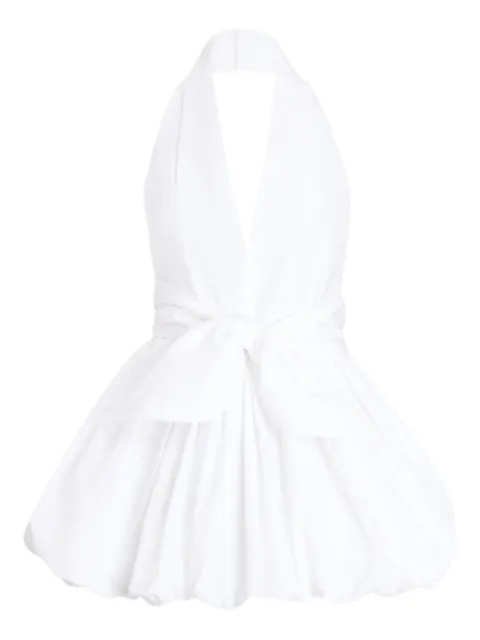 Patou knot V-neck mini dress White DR2330011001W