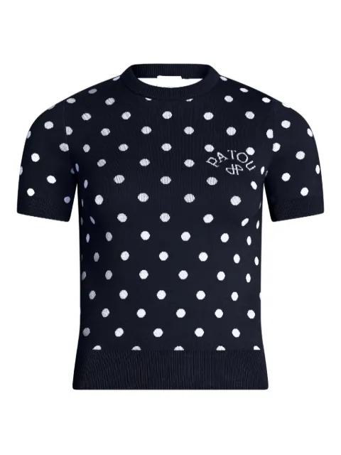 Patou polka-dot knitted T-shirt Black KN31780895963