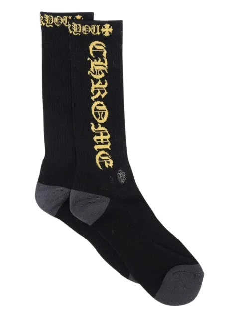 Chrome Hearts logo-lettering socks Black CHRM0595