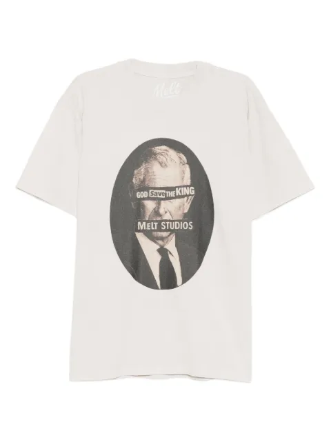 Melt slogan-print T-shirt Neutrals MS5126