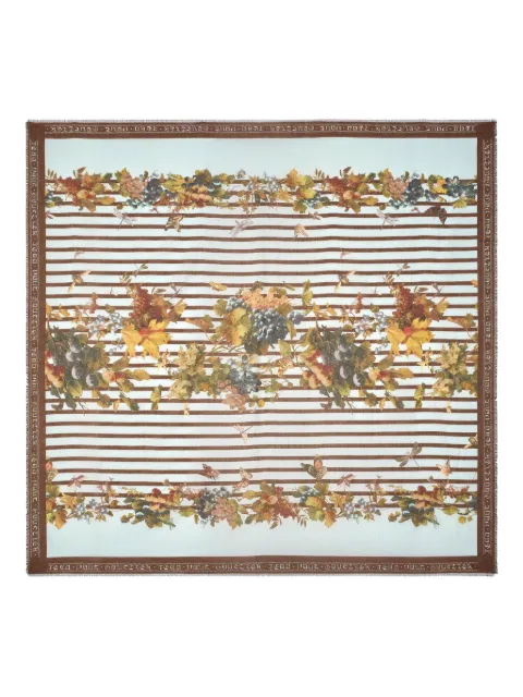 Jean Paul Gaultier striped floral scarf Blue 2601UAC073W0765690