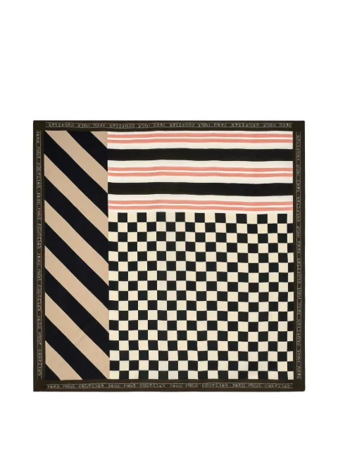 Jean Paul Gaultier patchwork silk scarf Black 2601UAC074W07390