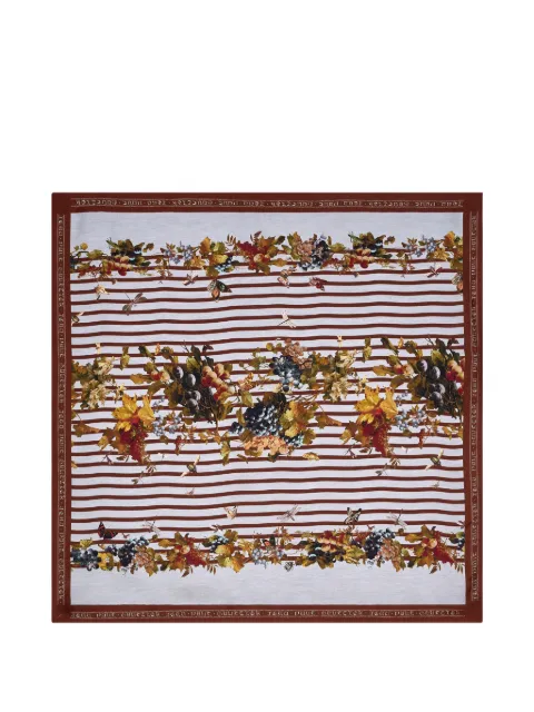 Jean Paul Gaultier striped floral scarf Neutrals 2601UAC074W0725690