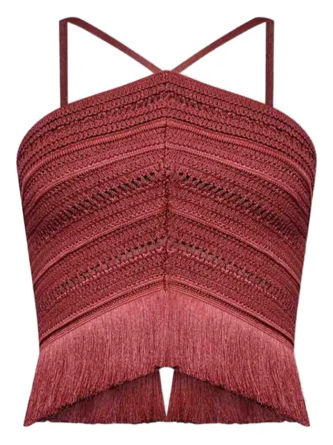 PatBO x Camila Coelho Amber fringed top Brown TOP33318