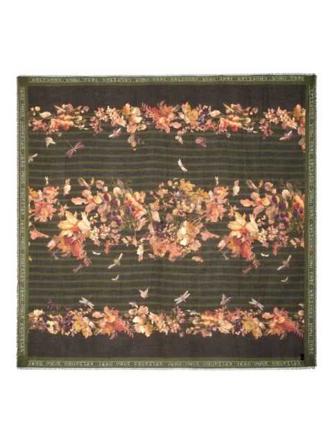 Jean Paul Gaultier floral striped scarf Green 2601UAC073W0764190