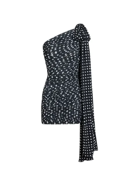 Patou polka-dot asymmetric mini dress Black DR23202435962