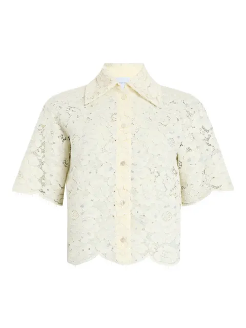 Patou lace short-sleeves shirt Yellow BL0560247222Y