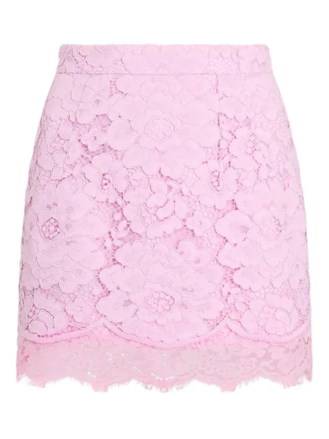 Patou lace mini fitted skirt Pink SK1080247461P