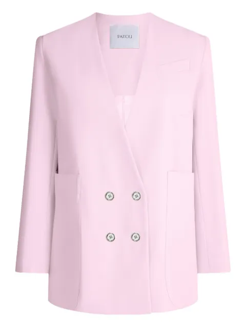 Patou double-breasted no collar blazer Pink JA0020103459L