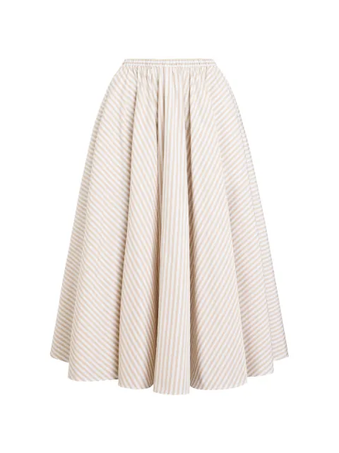 Patou elasticated-waist striped midi skirt Neutrals SK11102485967