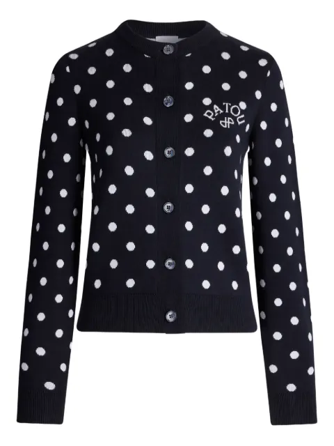 Patou polka-dot buttoned cardigan Black KN31680895963