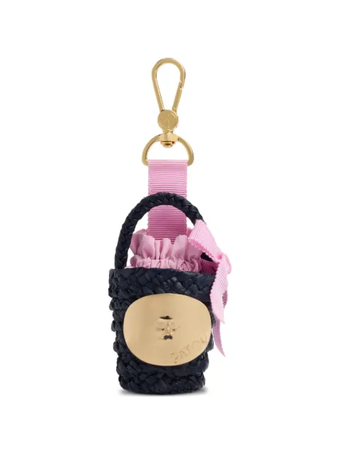 Patou bucket-shape raffia keyring Blue AC0980140694N