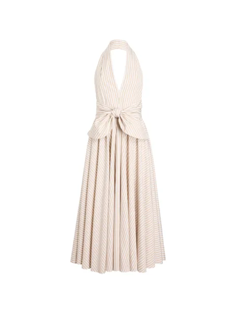 Patou halterneck knot midi dress Neutrals DR24302485967