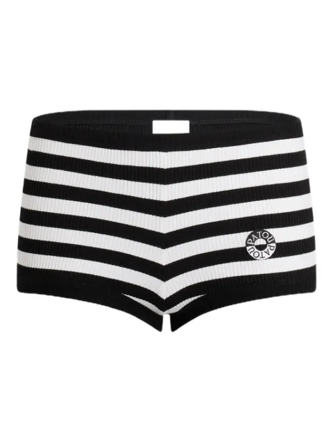 Patou striped ribbed shorts Black JE23399665961