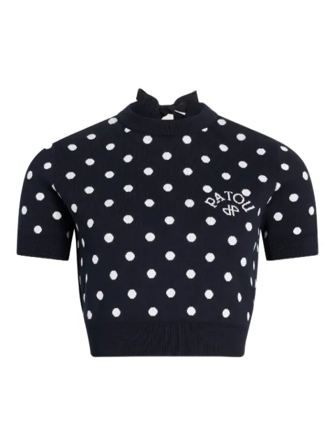 Patou polka-dot knitted T-shirt Black KN31880895963