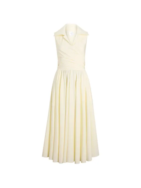 Patou draped striped midi dress Yellow DR22302485969