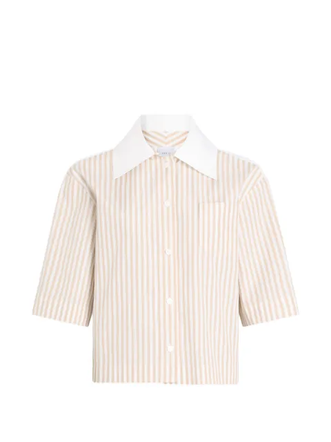 Patou striped short-sleeved shirt White BL05502485967