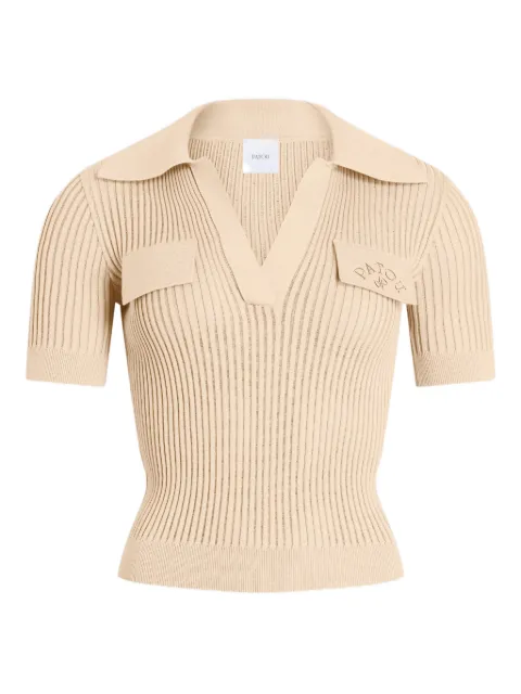 Patou embroidered-logo top Neutrals KN3418094124B