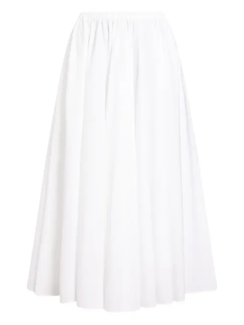 Patou elasticated-waist maxi A-line skirt White SK1110017001W