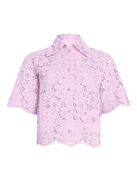 Patou lace short-sleeves shirt Pink BL0560247461P