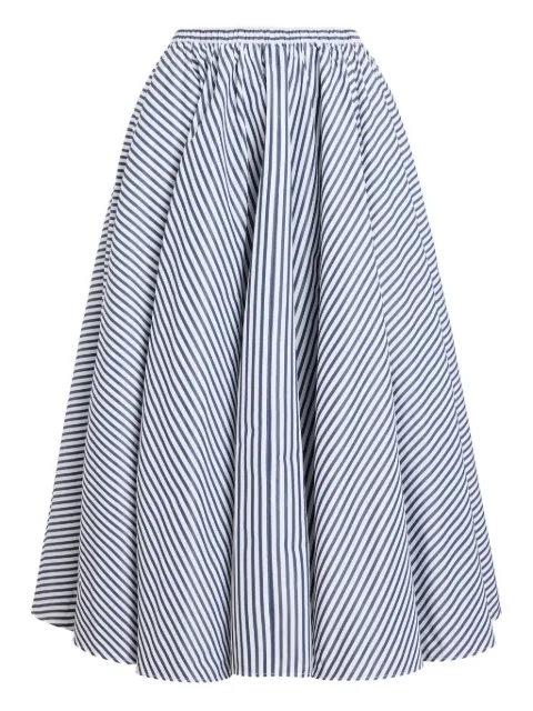 Patou elasticated-waist striped midi A-line skirt Blue SK11102495970