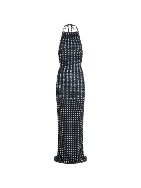 Patou halterneck polka dot maxi dress Black DR25002435962