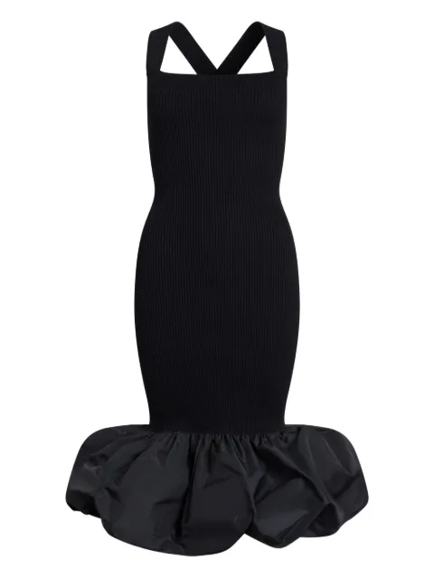 Patou ruffled-hem midi dress Black KN3228090
