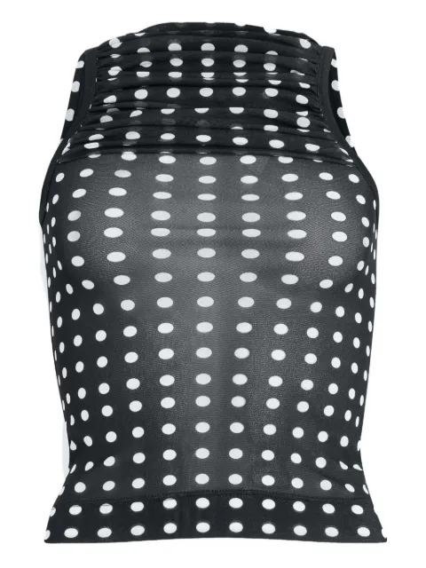 Patou ruched polka-dot top Black TO17102435962