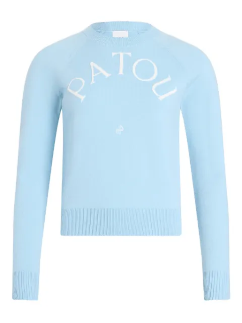 Patou logo-detail long-sleeved sweater Blue KN1108080662B