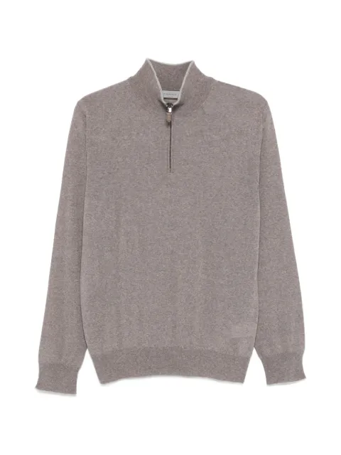 Canali zip high-neck knitwear Brown C0015MK01686