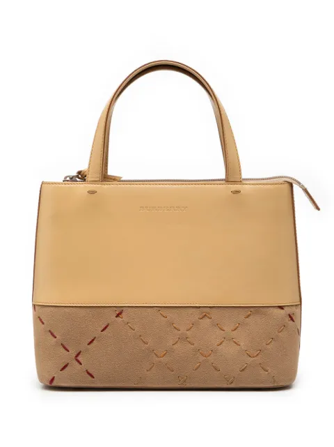 Burberry Pre-Owned 2000-2017 Leather and Suede Stitch tote bag Brown NKTV0PPI5SHI60LW