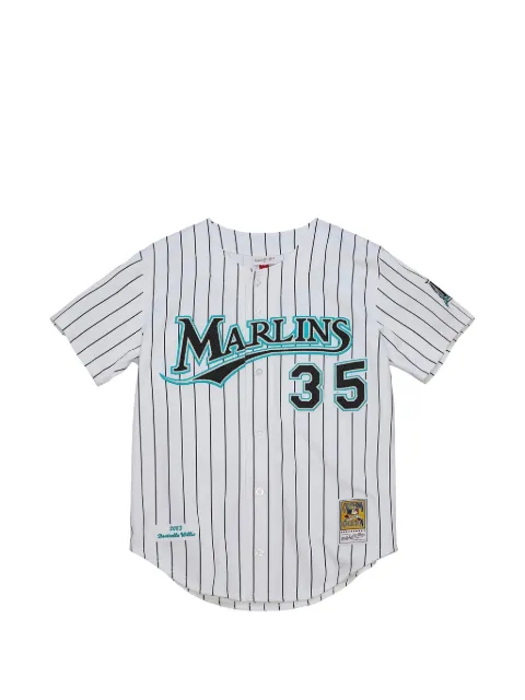 Mitchell & Ness Dontrelle Willis Florida 2003 Marlins striped-pattern shirt White AJY15338FMA03DWSWHBK