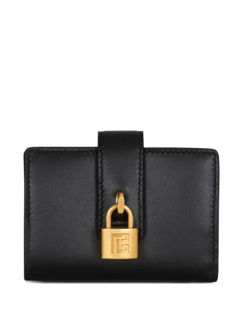Balmain padlock leather wallet Black GN1ML271LNAH