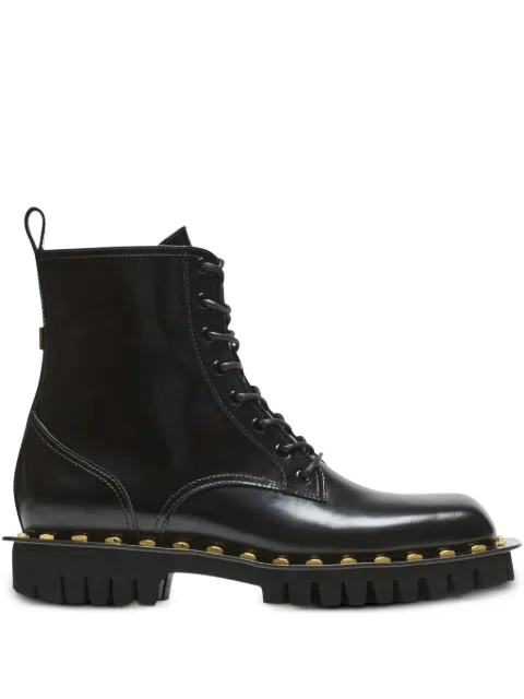 Balmain glazed leather army boots Black GM1TA387LSPZ