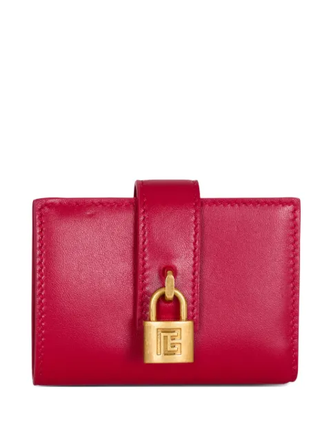 Balmain padlock leather wallet Pink GN1ML271LNAH