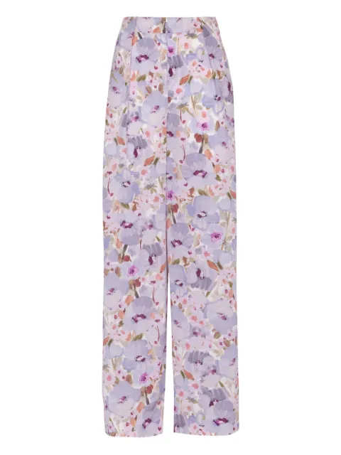 Balmain poppy flower trousers Purple GF1PN215SF37