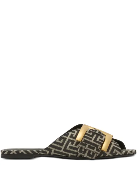Balmain Anthem monogram-pattern sandals Black GN1UP158TJBM