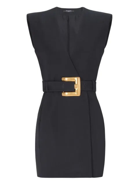 Balmain belted wrap dress Black GF1R5168WC09