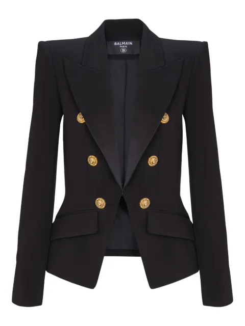 Balmain 6-button jacket in jacquard Black FF0SM340MB01