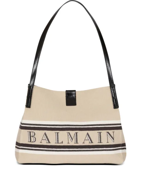 Balmain small Release canvas tote bag Neutrals GN1FE033TJBR