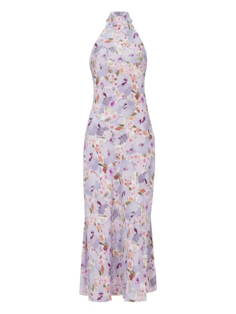 Balmain poppy flower dress Purple GF1RO190SF37