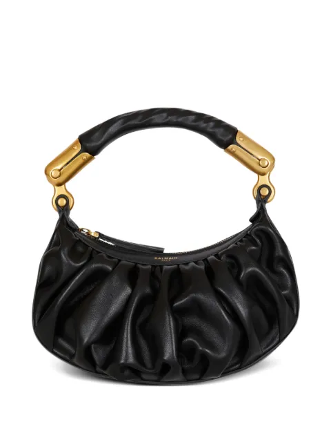 Balmain mini Ebene leather tote bag Black GN1BS027LPGN