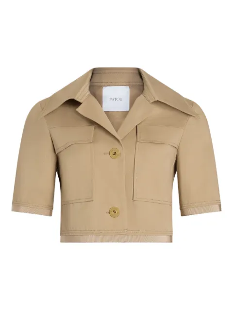 Patou short-sleeves cropped jacket Neutrals JA0480074093S