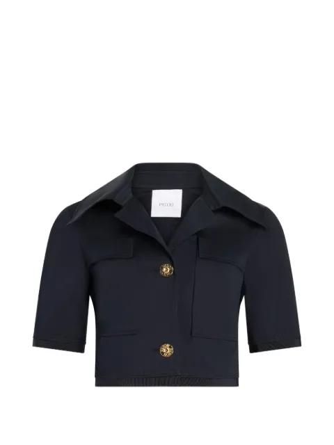 Patou short-sleeves cropped jacket Blue JA0480074698N