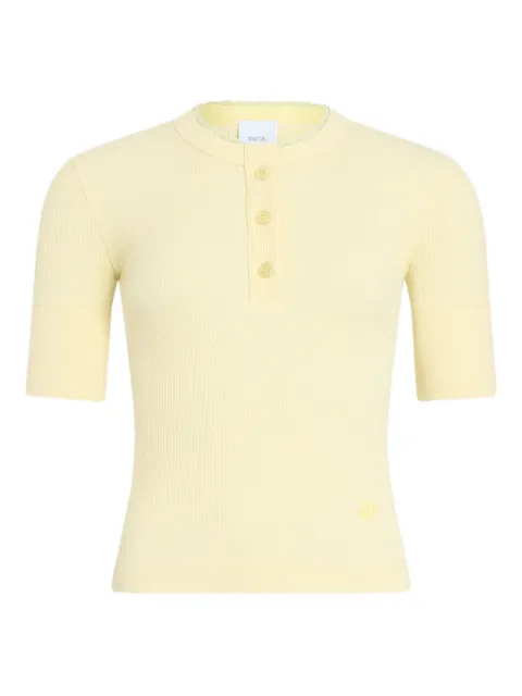 Patou buttoned ribbed T-shirt Yellow JE2509966221Y