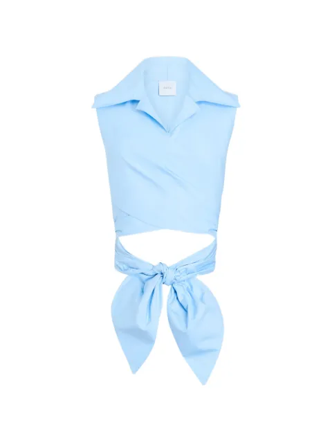 Patou draped sleeveless top Blue TO1670017662B