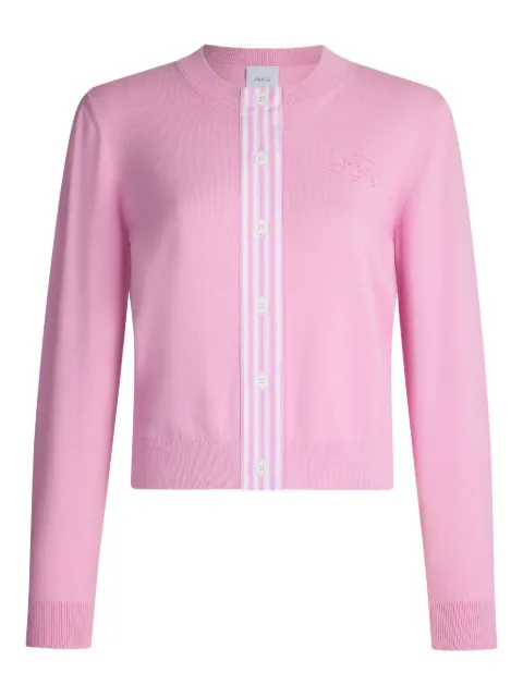 Patou striped-detail cardigan Pink KN3438091463P