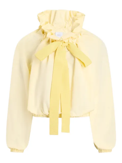 Patou ruffled tie-neck top Yellow TO0170011223Y