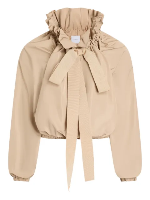 Patou ruffled tie-neck top Neutrals TO0170011125B