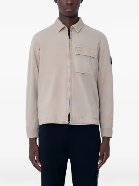 Stone Island chest-pocket cotton shirt jacket Neutrals L1S151200008S00WN
